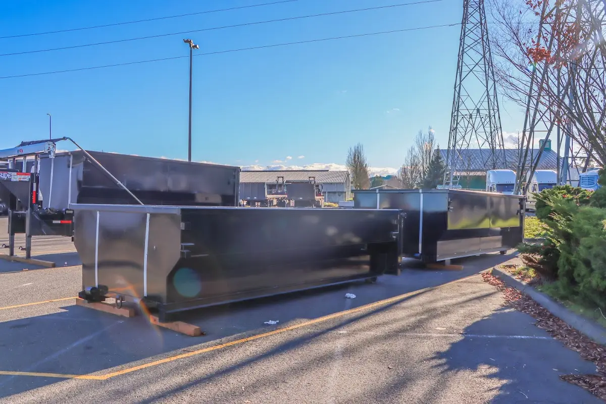 Roll-off dumpster ready for waste disposal at job site for Construction Dumpster Rental in Winter Springs